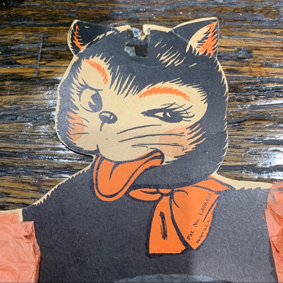 1940’s Beistle Halloween Dancing Cat Honeycomb Decor Party Decoration Original - Picture 2 of 13
